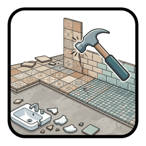 (B03) Demolition Kitchen / Bathrooms Floor & Wall Tiles Package